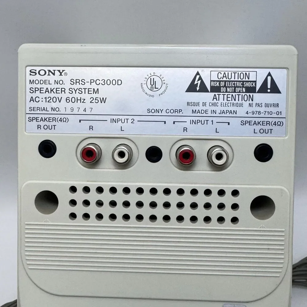 Vintage Sony SRS-PC300D Active Speaker System Desktop Computers Personal System